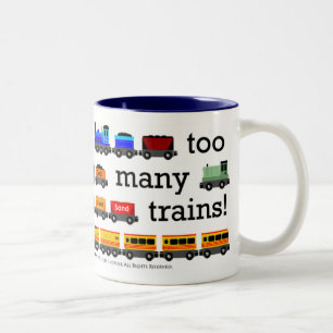 Zu viele Zug-Tasse Zweifarbige Tasse