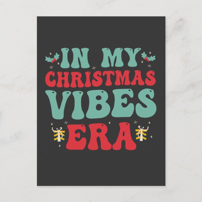 Zu Weihnachten Vibe Era Funny Groovy Santa Gift Postkarte (Vorderseite)