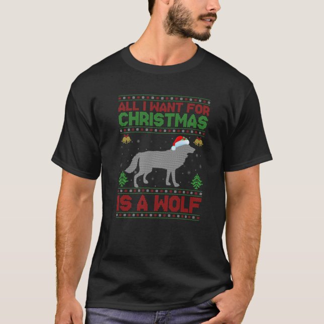 Zu Weihnachten Wollte ich nur einen Wolf T-Shirt (Vorderseite)