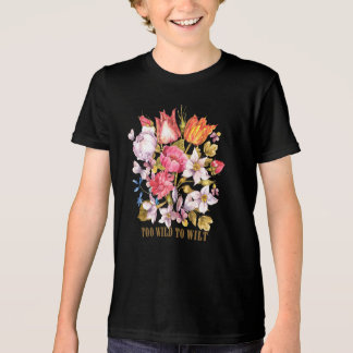 Zu wild, um zu welken, Vintage-Blumen – Aquarell Tri-Blend Shirt