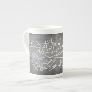 Zubehör für die Anmeldung im Chalkboard-Stil Prozellantasse