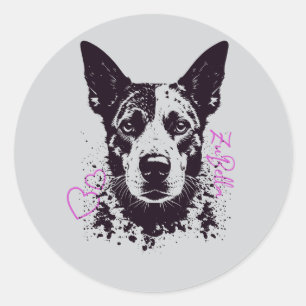 ZuBella Blue Heeler Dog Liebhaber Runder Aufkleber