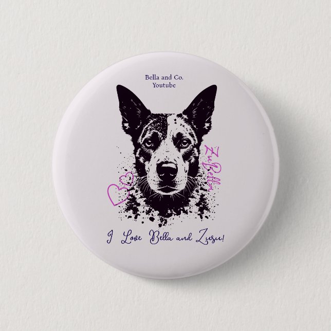 ZuBella Ich liebe Bella und Zuzu! Button (Vorderseite)