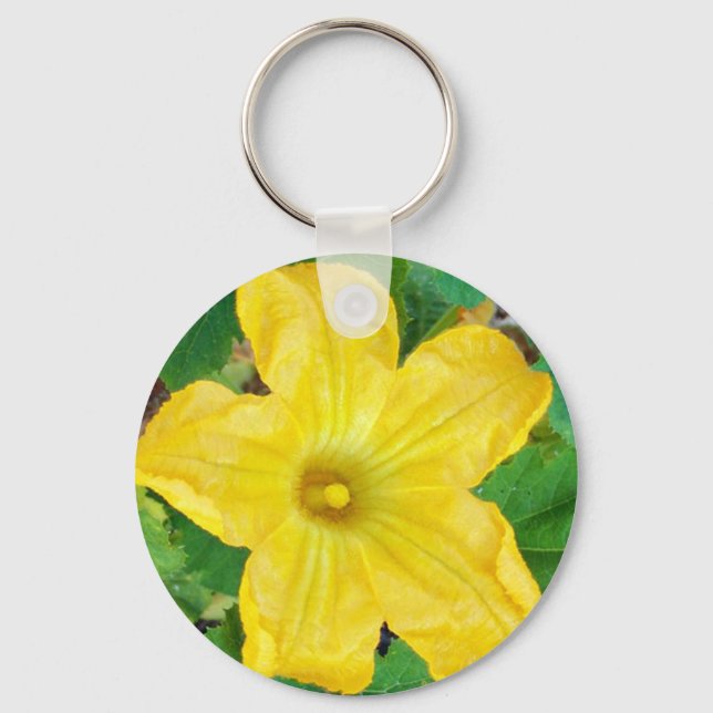 Zucchini-Blume Schlüsselanhänger (Vorderseite)