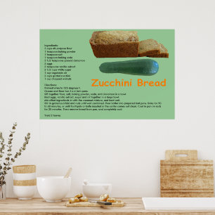 Zucchini Brot Rezept Print Poster