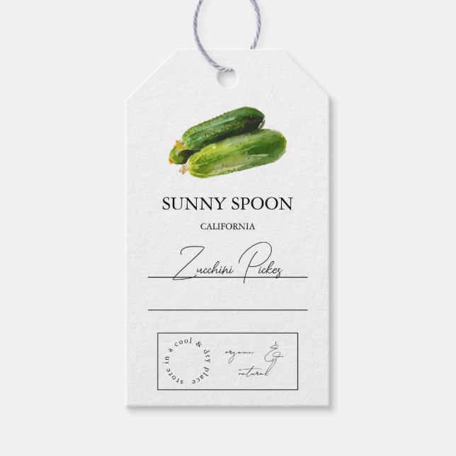 Zucchini Hang Tag Geschenkanhänger (Vorderseite)