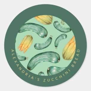 Zucchini Ihr Personalisiertes Zucchini Brot Runder Aufkleber