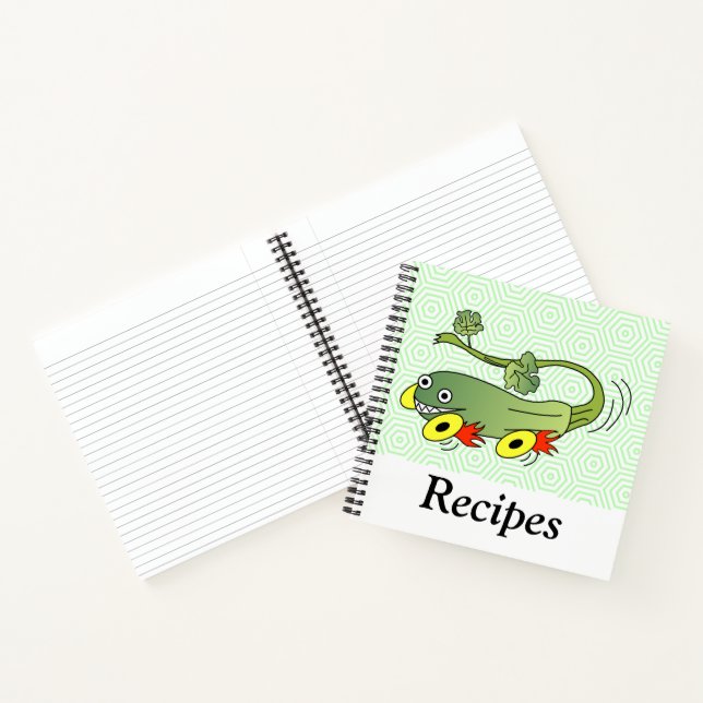 Zucchini Race Car Rezept Notebook Notizbuch (Innenseite)