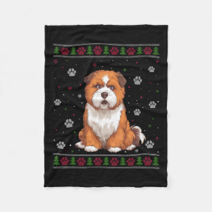 Zuchon Christmas Sweater Xmas Haustier Hund Lover Fleecedecke