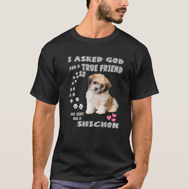Zuchon Dog Mama Kostüm, Shih Tzu-Bichon Mix Pup Cu T-Shirt (Vorderseite)