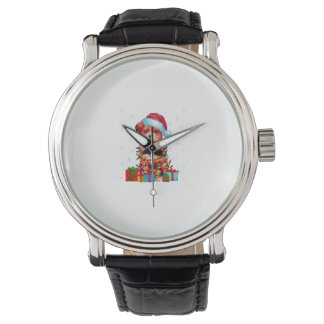 Zuchon Dog Ugly Xmas Lights Weihnachtsmannmütze Zu Armbanduhr