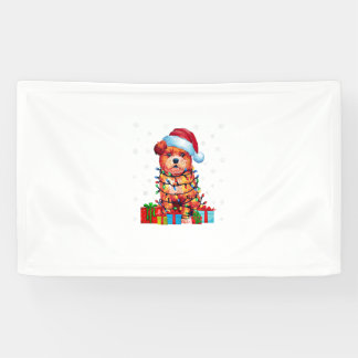 Zuchon Dog Ugly Xmas Lights Weihnachtsmannmütze Zu Banner