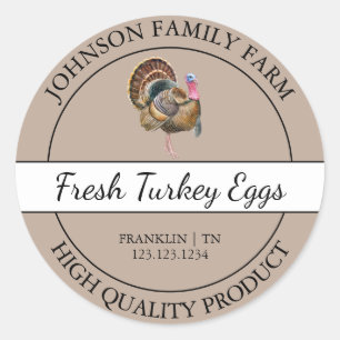 Zuchtbetrieb Fresh Turkey Eierbrown Label Runder Aufkleber