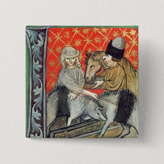 Züchtende Schweine und Pferde Button (Vorderseite)
