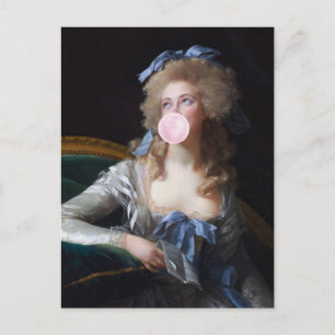 Züchtig mit rosa Bubble Gum Postkarte