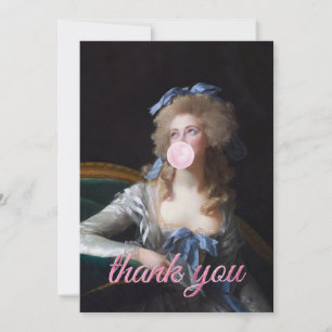 Züchtig mit rosa Kaugummi Dankeskarte