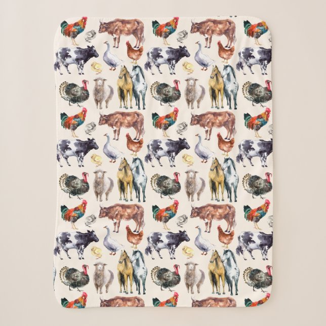 Zuchttiere Muster Aquarell Sherpadecke (Vorderseite)
