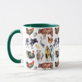 Zuchttiere Muster Aquarell Tasse