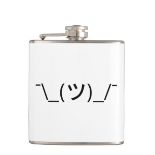 Zucken Sie Emoticon ¯ \ _(ツ) _/¯ Japaner Kaomo Flachmann
