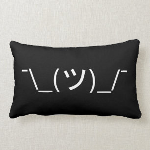 Zucken Sie Emoticon ¯ \ _(ツ) _/¯ Japaner Kaomo Lendenkissen