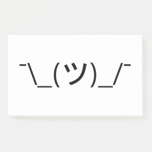 Zucken Sie Emoticon ¯ \ _(ツ) _/¯ Japaner Kaomo Post-it Klebezettel