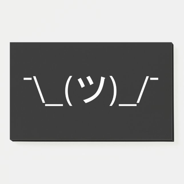 Zucken Sie Emoticon ¯ \ _(ツ) _/¯ Japaner Kaomoji Post-it Klebezettel (Vorderseite)