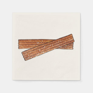 Zucker Churro Fried Teig Konditorei Spanisches Ess Serviette