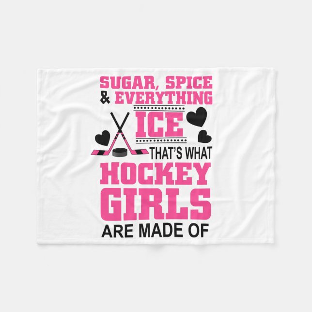 Zucker Gewürz und alles, was Eismädchen Hockey Fleecedecke (Vorderseite (Horizontal))