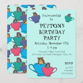 Zucker Glider in Teekuchen Maßgeschneiderte Geburt Einladung