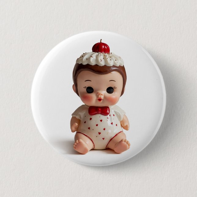 Zucker Kirsche Süße Abzeichen Knopf Button (Vorderseite)