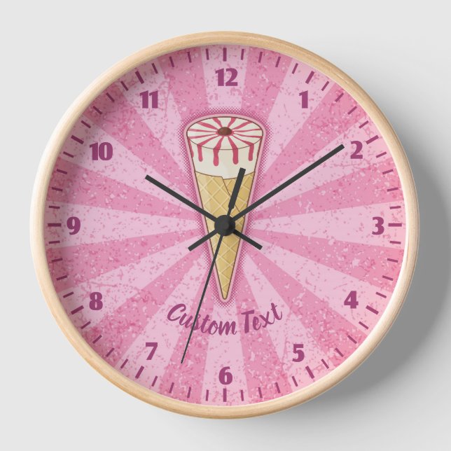 Zucker-Kone-Eiscreme-Uhr Uhr (Vorderseite)