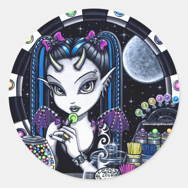 Zucker Niedliche Horned Candy Store Fee Stickers (Vorderseite)