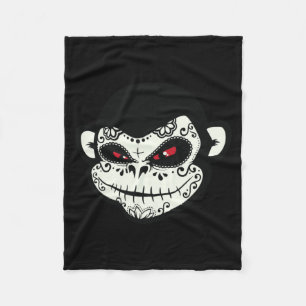 Zucker-Schädel-Affe Dia De Los Muertos Calavera Pu Fleecedecke