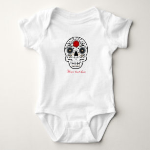 Zucker-Schädel-Baby Personalisiert Maßgeschneidert Baby Strampler