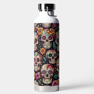 Zucker-Schädel-Blüten Trinkflasche