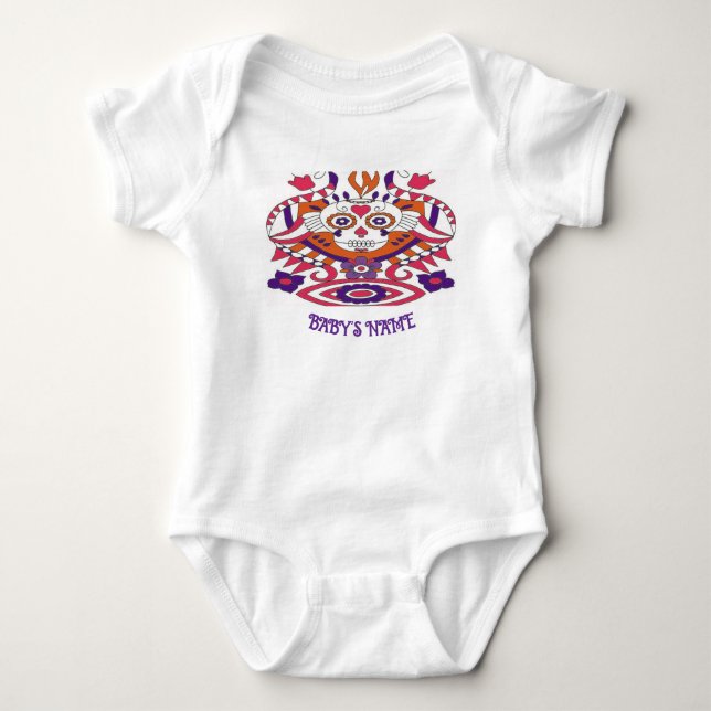 Zucker-Schädel-Design Baby-One-Stück-Outfit Baby Strampler (Vorderseite)