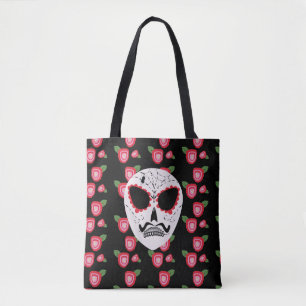 Zucker-Schädel-Dia-de-los-Muertos-Rosen Tasche
