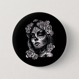 Zucker-Schädel-Frauen De Los Muertos La Catrina Ta Button