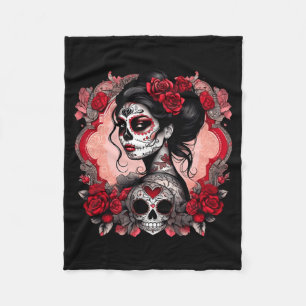 Zucker-Schädel-Frauen De Los Muertos La Catrina Ta Fleecedecke