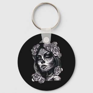 Zucker-Schädel-Frauen De Los Muertos La Catrina Ta Schlüsselanhänger