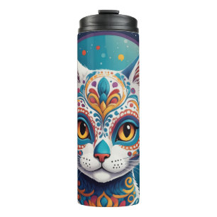 Zucker-Schädel-Kitty Thermosbecher