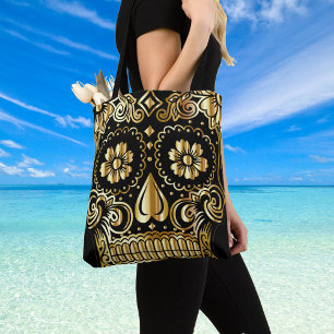 Zucker-Schädel-Kunst, Tag der Toten Schwarz und Go Tasche