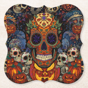 Zucker-Schädel-Kürbisse-Party, Calavera Untersetzer