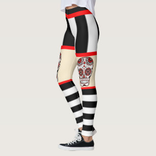 Zucker-Schädel-Leggings-Shorts-Effekt Leggings