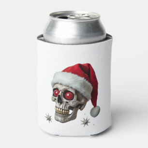 Zucker-Schädel-mit-Santa-Hut-Tee-Weihnachten-Pyjam Dosenkühler