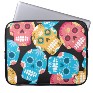 Zucker Schädel, nahtlos festlicher Hintergrund. Laptopschutzhülle