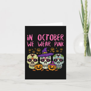 Zucker-Schädel-Oktober-Rosa-Brustkrebs-Bewusstsein Karte