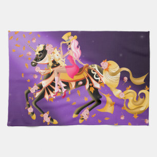 Zucker-Schädel-Pferd- und Lady-Purple-Teetücher Geschirrtuch