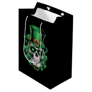 Zucker-Schädel-St.-Patrick-Tag Glücksklee Mittlere Geschenktüte