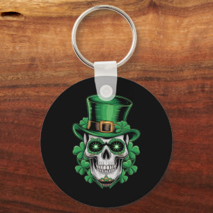 Zucker-Schädel-St.-Patrick-Tag Glücksklee  Schlüsselanhänger